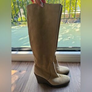 Calvin Klein Tan Over the Knee Boots